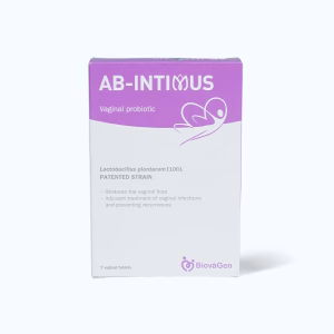 Viên nén đặt âm đạo AB – INTIMUS Cân bằng hệ vi sinh âm đạo (Hộp 1 vỉ x 7 viên)