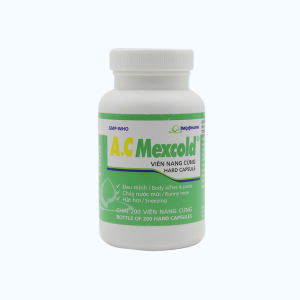 Viên nang cứng A.C Mexcold điều trị các triệu chứng cảm cúm (chai 200 viên)