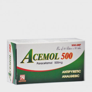 Viên nén Acemol 500 Nadyphar hạ sốt, giảm đau (10 vỉ x 10 viên)