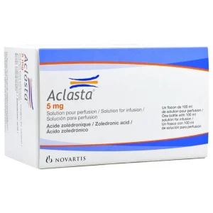 Thuốc tiêm Aclasta 5mg/100ml Novartis điều trị loãng xương, giảm nguy cơ gãy xương (hộp 1 chai)