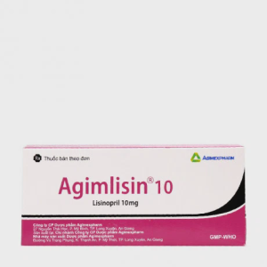 Viên nén Agimlisin 10mg điều trị tăng huyết áp, suy tim (3 vỉ x 10 viên)