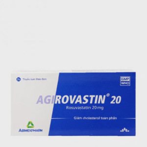 Viên nén Agirovastin 20mg điều trị tăng cholesterol máu, giảm mỡ máu (3 vỉ x 10 viên)