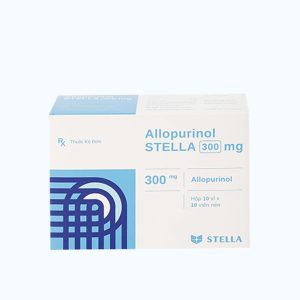 Viên nén Allopurinol STELLA 300mg điều trị gút, tăng acid uric máu (10 vỉ x 10 viên)