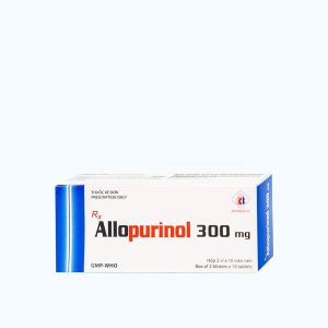 Viên nén Allopurinol 300mg Domesco điều trị gút, tăng acid uric máu (2 vỉ x 10 viên)