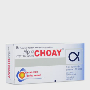 Viên nén Alpha Choay phù nề sau chấn thương, phẫu thuật, bỏng (2 vỉ x 15 viên)