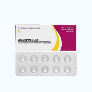 Viên nén bao phim Amdepin Duo điều trị tăng huyết áp và tăng cholesterol (10 vỉ x 10 viên)