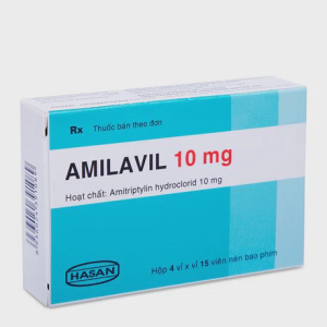 Viên nén bao phim Amilavil 10mg điều trị trầm cảm, đau thần kinh, đau nửa đầu (4 vỉ x 15 viên)