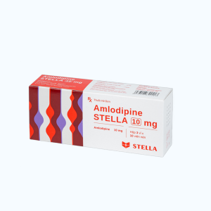 Viên nén Amlodipine 10 mg STELLA điều trị tăng huyết áp, đau thắt ngực (3 vỉ x 10 viên)