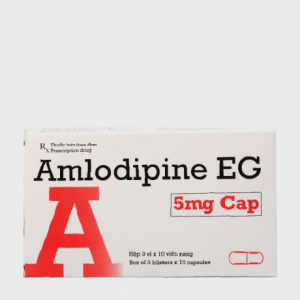 Viên nang AMLODIPINE EG 5mg điều trị tăng huyết áp, đau thắt ngực (3 vỉ x 10 viên)