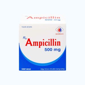 Viên nang Ampicillin 500mg - Domesco điều trị nhiễm khuẩn (10 vỉ x 10 viên)