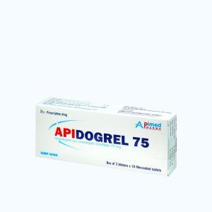 Viên nén Apidogrel 75mg phòng ngừa thành lập cục máu đông, huyết khối (3 vỉ x 10 viên)