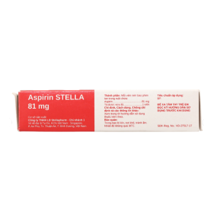 Viên bao tan ở ruột Aspirin 81mg STELLA phòng ngừa nhồi máu cơ tim, đột quỵ (2 vỉ x 28 viên)