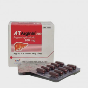 Viên nang A.T Arginin 200mg hạ men gan, tăng cường chức năng gan, bổ gan (10 vỉ x10 viên)