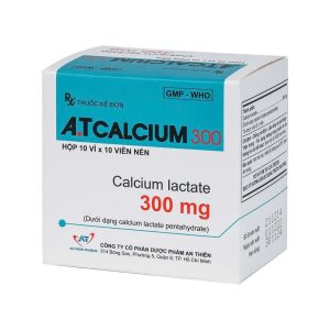 Viên nén A.T Calcium 300mg bổ sung calci, ngăn ngừa còi xương, loãng xương (10 vỉ x 10 viên)