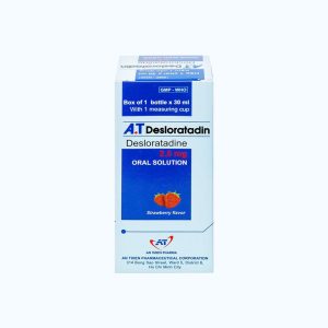 Siro A.T Desloratadin 2.5mg/5ml trị viêm mũi dị ứng, mày đay, ngứa (chai 30ml)