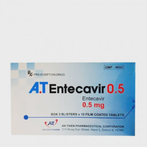 Viên nén A.T Entecavir 0.5mg trị viêm gan B mạn tính (3 vỉ x 10 viên)