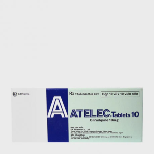 Viên nén Atelec 10mg điều trị tăng huyết áp (10 vỉ x 10 viên)