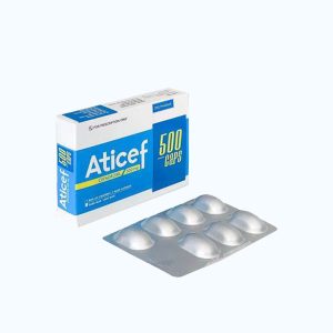 Viên nén Aticef 500mg điều trị nhiễm khuẩn đường tiểu, da, viêm họng (chai 100 viên)