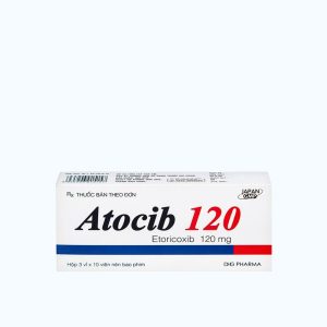 Viên nén Atocib 120mg điều trị viêm và giảm các cơn đau khớp, đau cấp và mãn tính (3 vỉ x 10 viên)