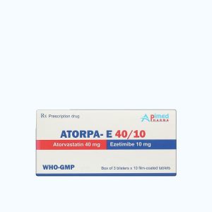 Viên nén ATORPA-E 40MG /10mg trị tăng cholesterol máu, phòng ngừa bệnh tim mạch (3 vỉ x 10 viên)