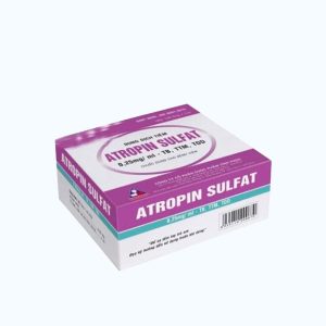 Thuốc tiêm Atropin Sulfat 0,25mg/ml chống co thắt trong bệnh lý tiêu hóa, tiết niệu (100 ống x 1ml)