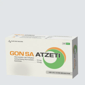 Viên nén Atzeti Gon Sa 10mg/10mg trị tăng cholesterol máu, phòng ngừa bệnh tim mạch (3 vỉ x 10 viên)