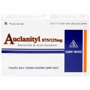 Viên nén Auclanityl 875mg/125mg điều trị nhiễm khuẩn (2 vỉ x 7 viên)