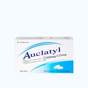Viên nén bao phim Auclatyl 500mg/125mg kháng sinh điều trị nhiễm khuẩn (2 vỉ x 10 viên)