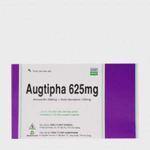 Viên nén Augtipha 625mg điều trị nhiễm khuẩn (2 vỉ x 10 viên)