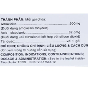 Viên nén Augxicine 500mg/125mg điều trị nhiễm khuẩn (6 vỉ x 10 viên)