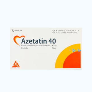 Viên nén Azetatin 40mg/10mg trị tăng cholesterol máu, phòng ngừa bệnh tim mạch (10 vỉ x 10 viên)