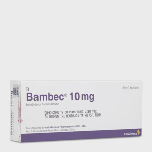 Viên nén Bambec 10mg điều trị hen phế quản, viêm phế quản mãn tính (3 vỉ x 10 viên)