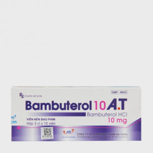 Viên nén Bambuterol 10mg A.T điều trị hen phế quản, viêm phế quản mãn tính (3 vỉ x 10 viên)
