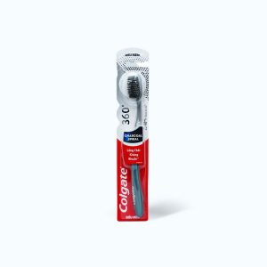 Bàn Chải Đánh Răng COLGATE 360 Charcoal Spiral Lông Chải Siêu Mềm Xoắn Kép Phủ Than