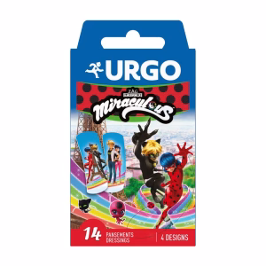Băng cá nhân trẻ em URGO Miraculous bảo vệ vết thương nhỏ 2,5cm x 7,2 cm (14 miếng)