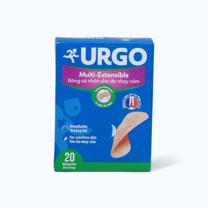 Băng cá nhân dành cho da nhạy cảm URGO Multi-Extensible bảo vệ vết thương nhỏ 2cm x 7.2cm (20 miếng)