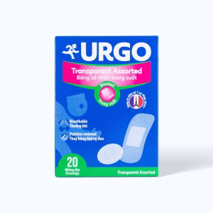 Băng cá nhân trong suốt URGO Transparent Assorted bảo vệ vết thương nhỏ 4 size (Hộp 20 miếng)