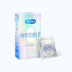 Bao cao su DUREX Invisible Extra Thin Extra Sensitive siêu mỏng, vừa vặn và ôm sát (hộp 10 cái)