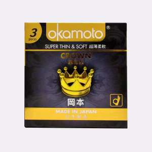 Bao Cao Su OKAMOTO Crown Kích Cở Nhỏ Siêu Mỏng Và Mềm Mại (hộp 3 cái)