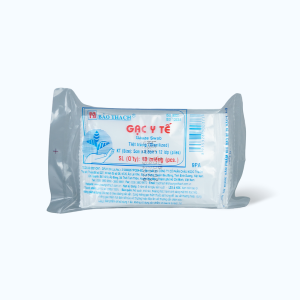 Gạc y tế tiệt trùng BẢO THẠCH lau vết thương nhỏ, thấm máu 5cm x 6,5cm x 12 lớp (10 miếng)