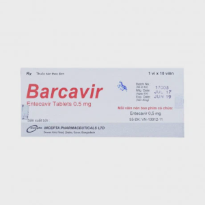 Viên nén Barcavir Incepta trị viêm gan B mạn tính (1 vỉ x 10 viên)