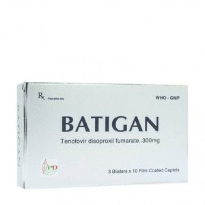 Viên nén Batigan 300mg hỗ trợ điều trị nhiễm HIV-1, viêm gan B mạn tính (3 vỉ x 10 viên)