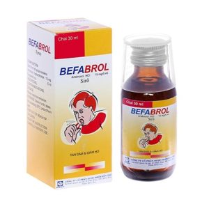 Siro Befabrol 15mg/5ml Bến Tre làm loãng chất nhầy (hoặc đàm), tăng thanh thải chất nhầy (chai 30ml)
