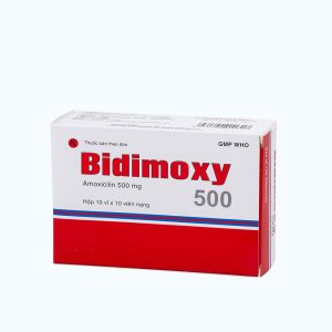 Viên nang Bidimoxy 500mg Bidiphar điều trị nhiễm khuẩn (10 vỉ x 10 viên)