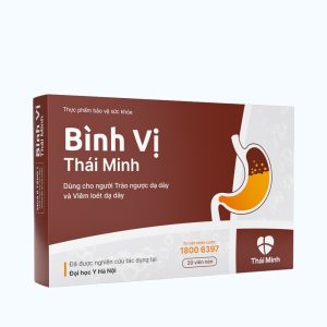 Thực phẩm bảo vệ sức khỏe Thái Minh Bình Vị Hỗ trợ giảm acid dịch vị, giúp bảo vệ niêm mạc dạ dày (Hộp 20 viên)