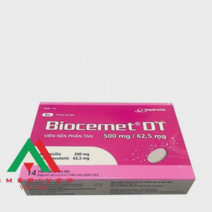 Viên nén phân tán Biocemet DT 500mg/62.5mg Imexpharm điều trị nhiễm khuẩn (2 vỉ x 7 viên)