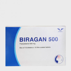 Viên nén bao phim Biragan 500mg Alu-PVC giảm đau, hạ sốt (10 vỉ x 10 viên)