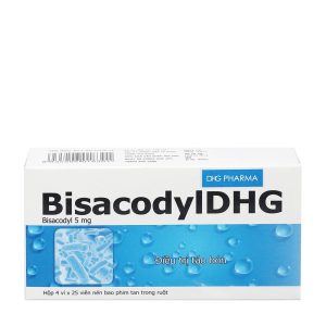Viên bao tan ở ruột Bisacodyl DHG trị táo bón (4 vỉ x 25 viên)
