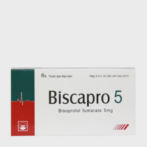 Viên nén Biscapro 5mg điều trị tăng huyết áp, đau thắt ngực, suy tim (3 vỉ x 10 viên)