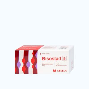Viên nén Bisostad 5mg điều trị tăng huyết áp, đau thắt ngực, suy tim (3 vỉ x 10 viên)